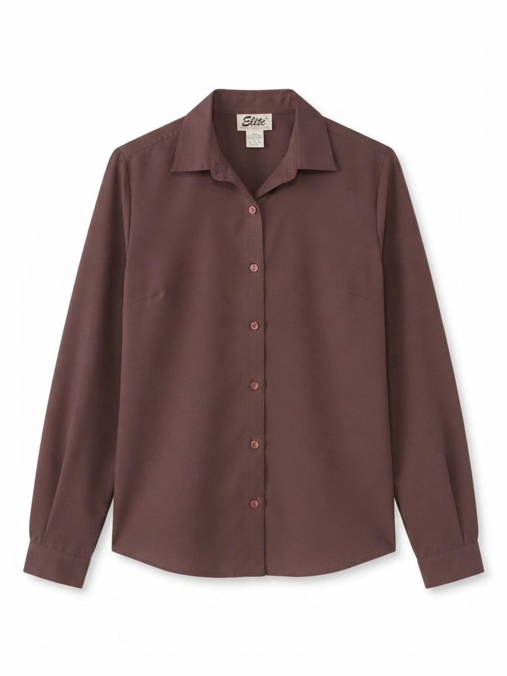 Elite Women's Vintage Elite Size 14 Chocolate Brown Blouse NOS